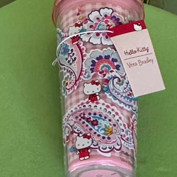 VERA BRADLEY HELLO KITTY DOUBLE WALL TUMBLER W/STRAW:NWT HELLO KITTY PAISLEY - Picture 13 of 15
